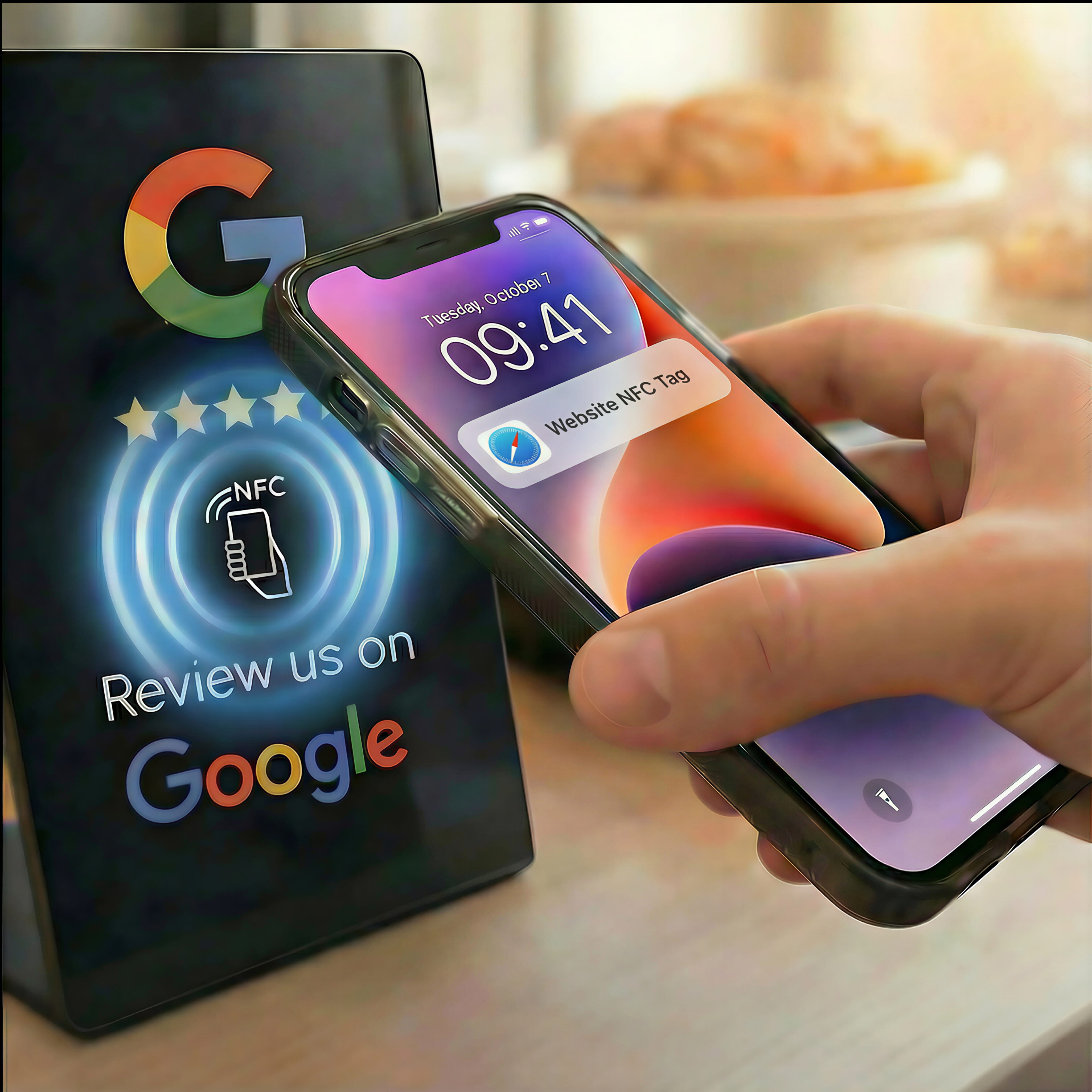 Phone detecting NFC tag and showing Website NFC Tag notification